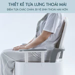 Bồn cầu di động cho người già, bà bầu, trẻ em bằng nhựa cao cấp có tay vịn đệm tựa lưng - Aichi House — ảnh 2