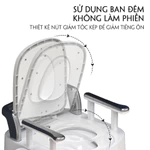 Bồn cầu di động cho người già, bà bầu, trẻ em bằng nhựa cao cấp có tay vịn đệm tựa lưng - Aichi House — ảnh 5