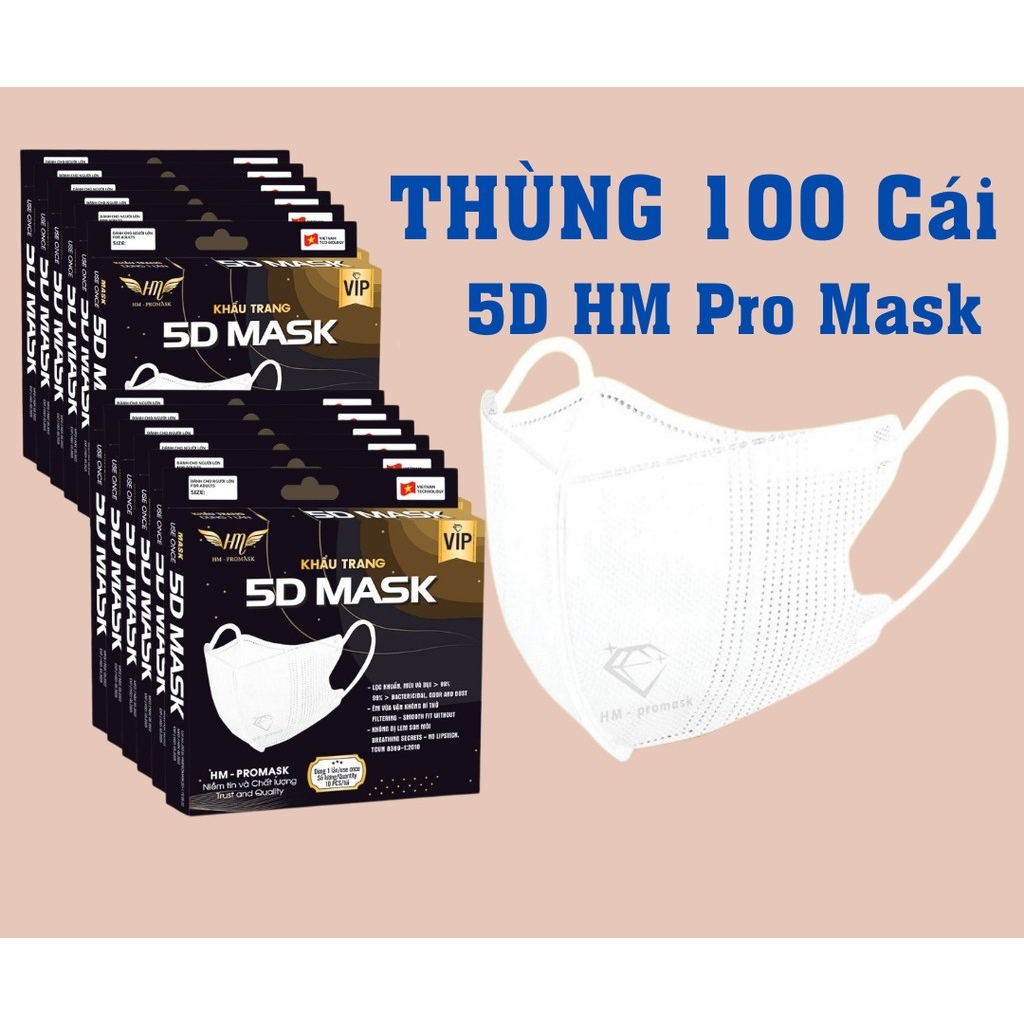 Khẩu trang 5D MASK HM-PROMASK (Hộp /10 cái) | Shopee Việt Nam