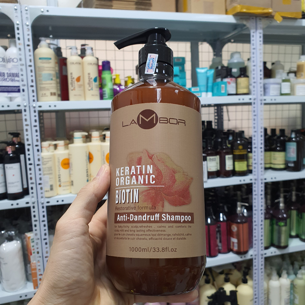 Cặp Dầu Gội Xả Lambor Keratin Organic 1000ml/Chai | Hỗ Trợ Sạch Gàu, Giảm Ngứa, Tóc Mềm Mượt