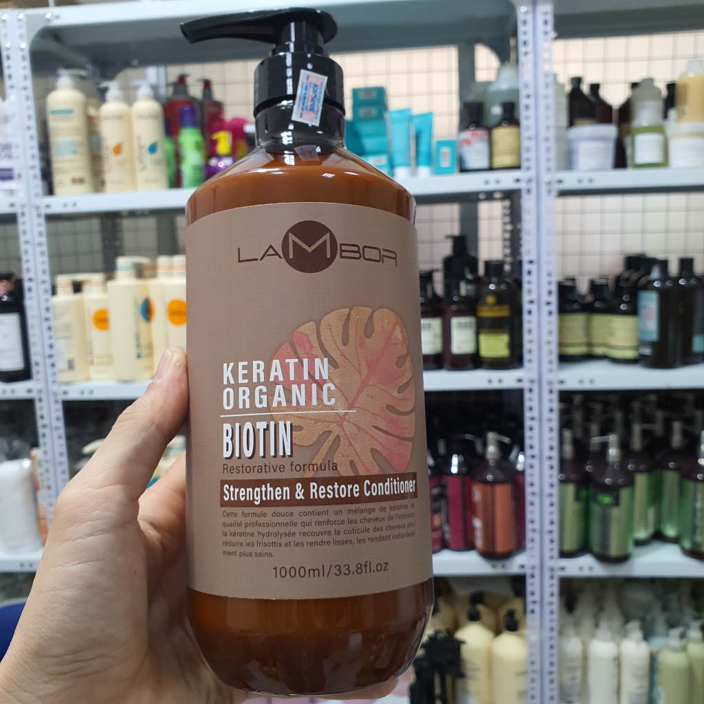 Cặp Dầu Gội Xả Lambor Keratin Organic 1000ml/Chai | Hỗ Trợ Sạch Gàu, Giảm Ngứa, Tóc Mềm Mượt