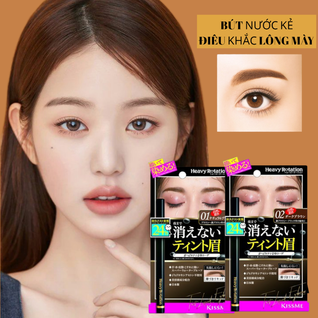 Bút Nước Kẻ Lông Mày Không Lem Trôi - Nét Vẽ Siêu Mịn Kissme Heavy Rotation (8G)