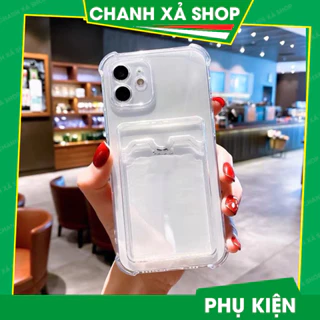 Ốp chống bẩn trong suốt chống sốc lưng túi ví đựng cài thẻ atm ảnh iphone 7 x xsmax 11 12 13 14 15 pro max promax plus