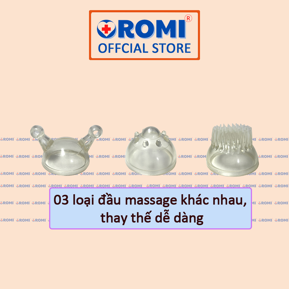 Máy massage cầm tay cắm điện 3 đầu 2 cấp độ OROMI OMR-615 - Bảo hành chính hãng 1 năm