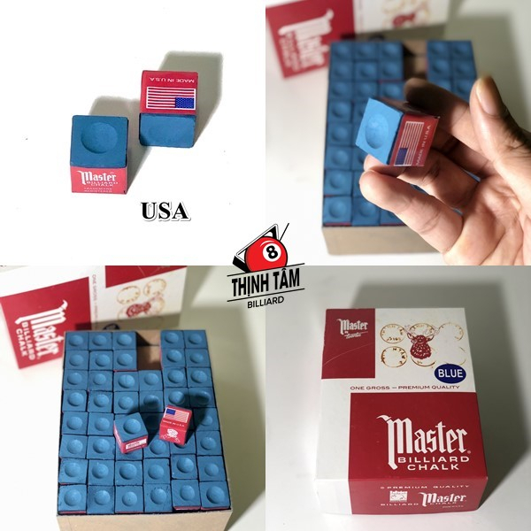 Combo Viên Lơ Bida Mỹ - Việt Nam TT.Pro 10A Master Triangle Billee Xanh Xám Cao Cấp Chuẩn Vàng Xanh Đỏ Thịnh Tâm