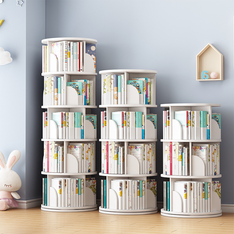 Kệ sách xoay tròn, kệ sách gỗ thông minh 2-3-4-5 tầng xoay 360 độ. Giá sách gỗ xoay Gỗ MDF cao cấp
