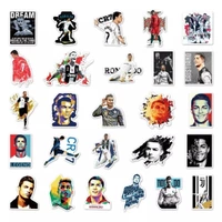 Set 50 miếng dán sticker cầu thủ bóng đá Cristiano Ronaldo dán nón mũ bảo hiểm laptop vali sổ tay đàn guitar điện thoại