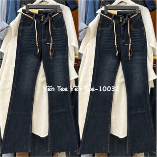 Quần jeans ống loe xanh đậm thêu túi sau chất đẹp Yến Tee Shop #10032