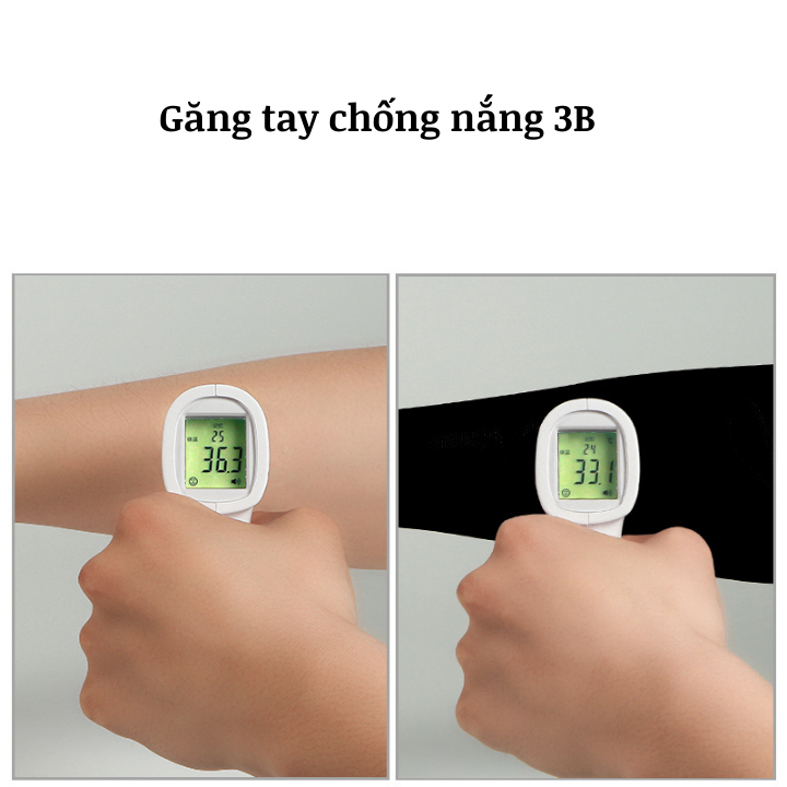 Găng tay chống nắng tia UV cho nam nữ dày dặn hai màu đen trắng chất cotton co dãn 3B-[Ống Găng Tay]