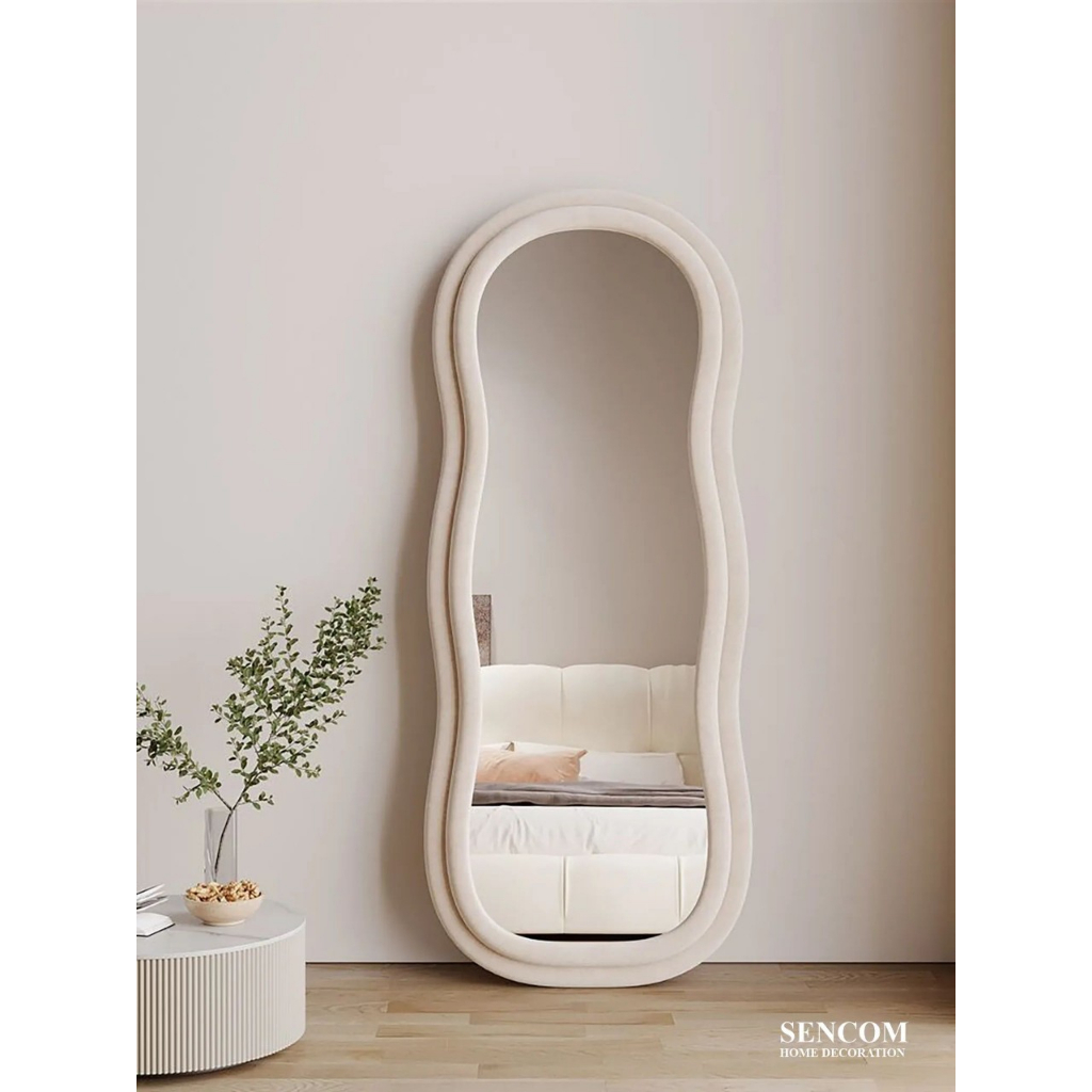 Product image Gương toàn thân bọc nỉ hình sóng nhẹ, nỉ Hàn nhập khẩu 80x180cm 1