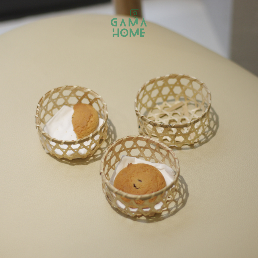 Rổ tre đan mini đựng bánh nhà hàng, decor chụp ảnh GAMA HOME | Shopee ...