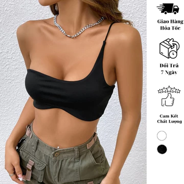Áo croptop cúp ngực nữ thun gân JUNE.SG áo croptop ôm body nữ D002