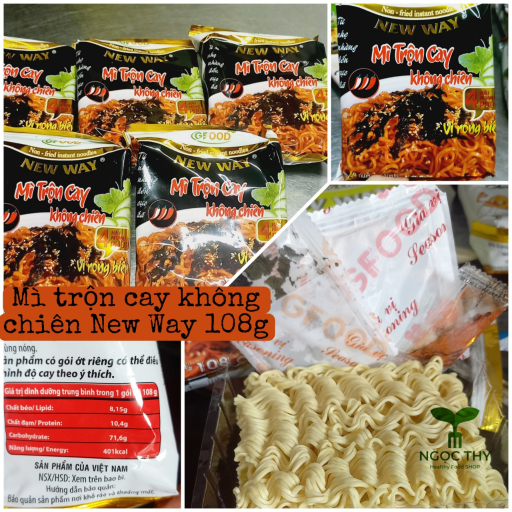 Mì trộn cay không chiên vị rong biển New Way gói 108g | Shopee Việt Nam