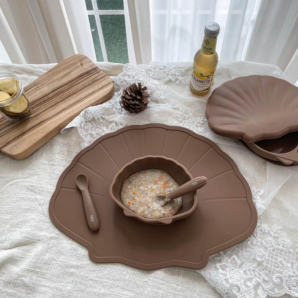Khay Ăn Dặm Cho Bé Hình Sò TGM Silicone Seashell Suction Plate Chống ...