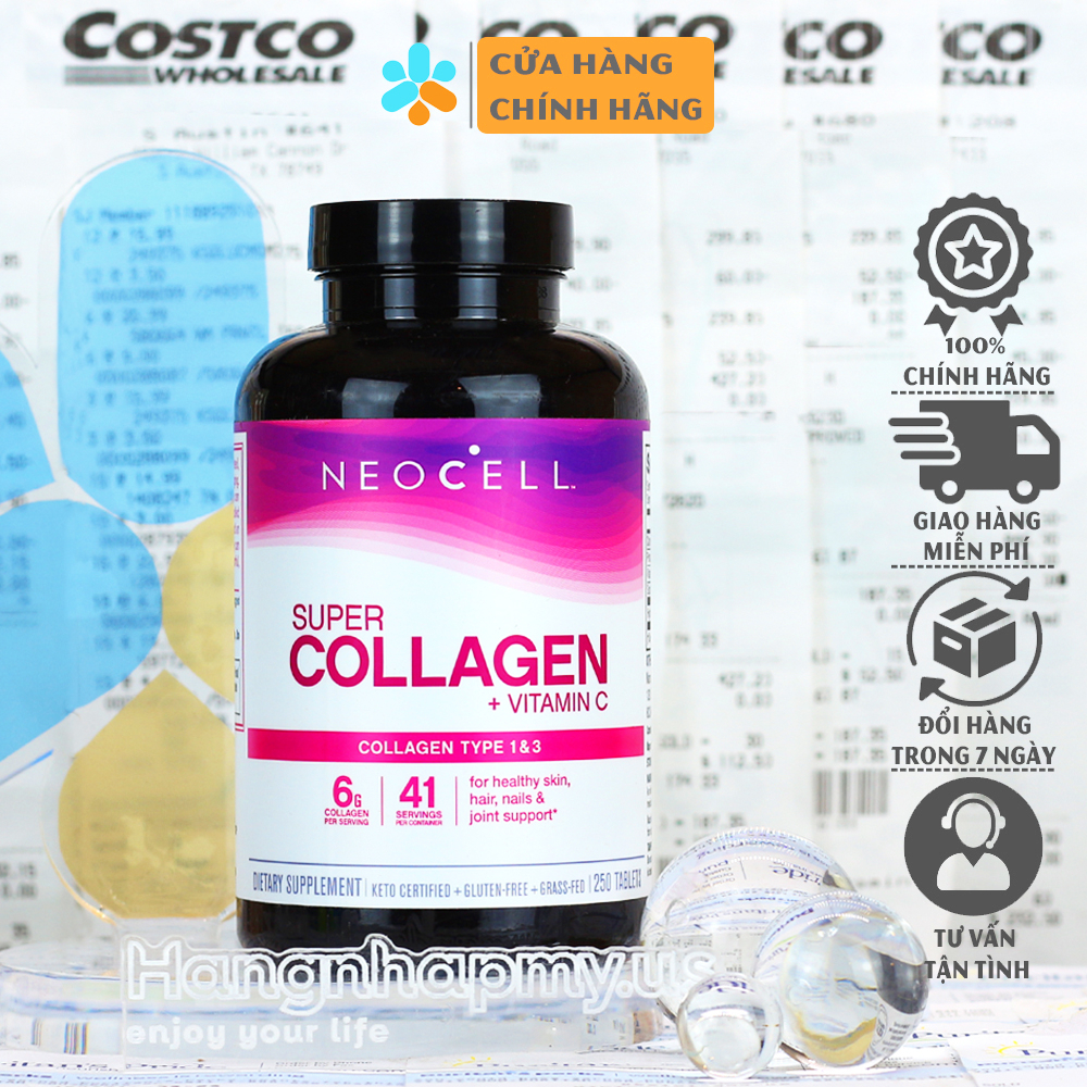 Viên uống bổ sung Collagen da móng tóc Neocell Super Collagen+C 360 ...