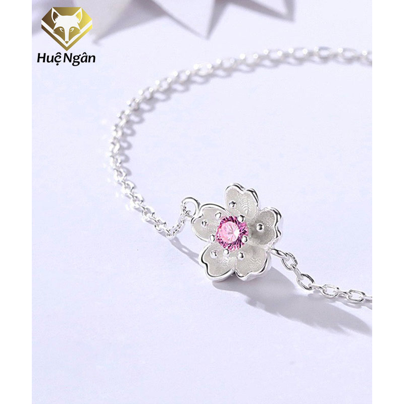 Ảnh Lắc tay bạc 925 Huệ Ngân - Hoa anh đào RYB140090 1