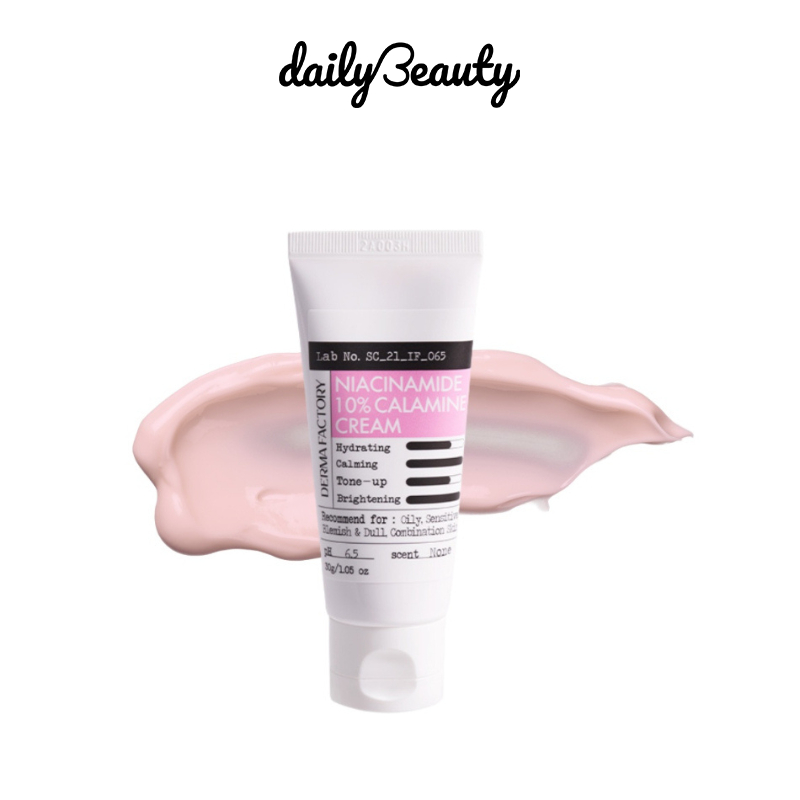 Kem dưỡng trắng Derma Factory Niacinamide 10% Calamine Cream 30g Daily Beauty Official