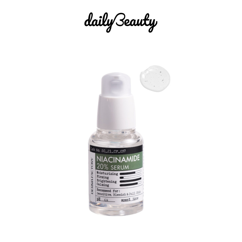 Tinh chất dưỡng trắng Derma Factory Niacinamide 20% Serum 30ml Daily Beauty Official