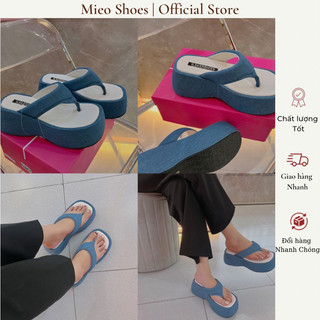 DÉP BÁNH MÌ NỮ DENIM CAO CẤP NHẬP XỊN MIEO SHOES D2217