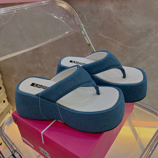 DÉP BÁNH MÌ NỮ DENIM CAO CẤP NHẬP XỊN MIEO SHOES D2217