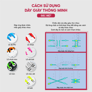 14 Dây- Bộ Dây Giày Thông Minh Silicon Hilaces - (CÓ VIDEO HƯỚNG DẪN) DAYGIAY
