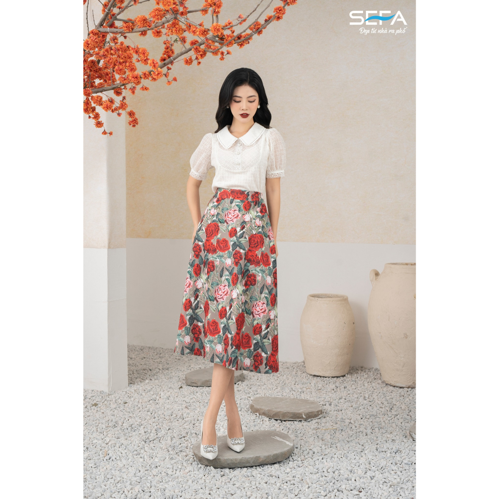 Ảnh Áo sơ mi ren cổ sen SEFA 2000208162 1