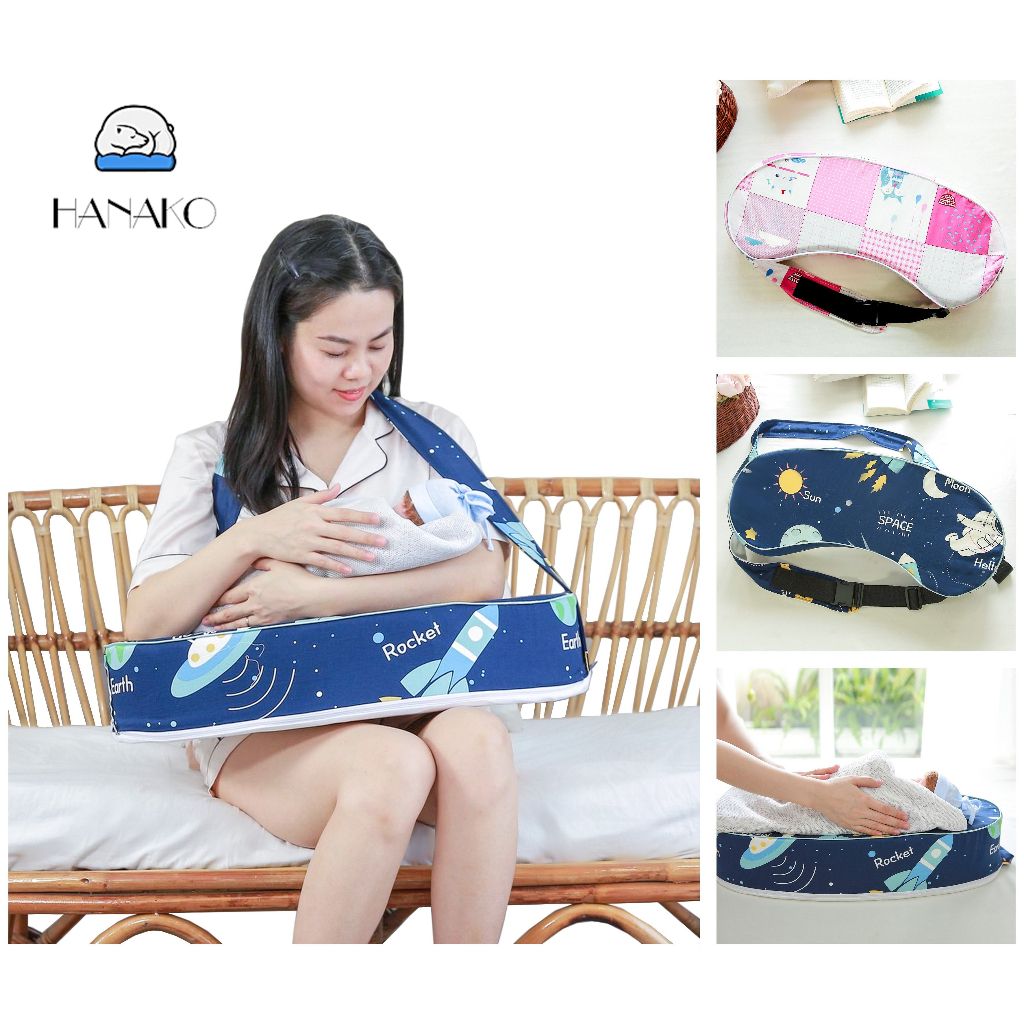 Gối Ti Bé Chuyên Dụng Hanako Hỗ Trợ Chống Đau Mỏi Vai, Tay Và Lưng Cho Mẹ Bầu - Màu Dễ Thương