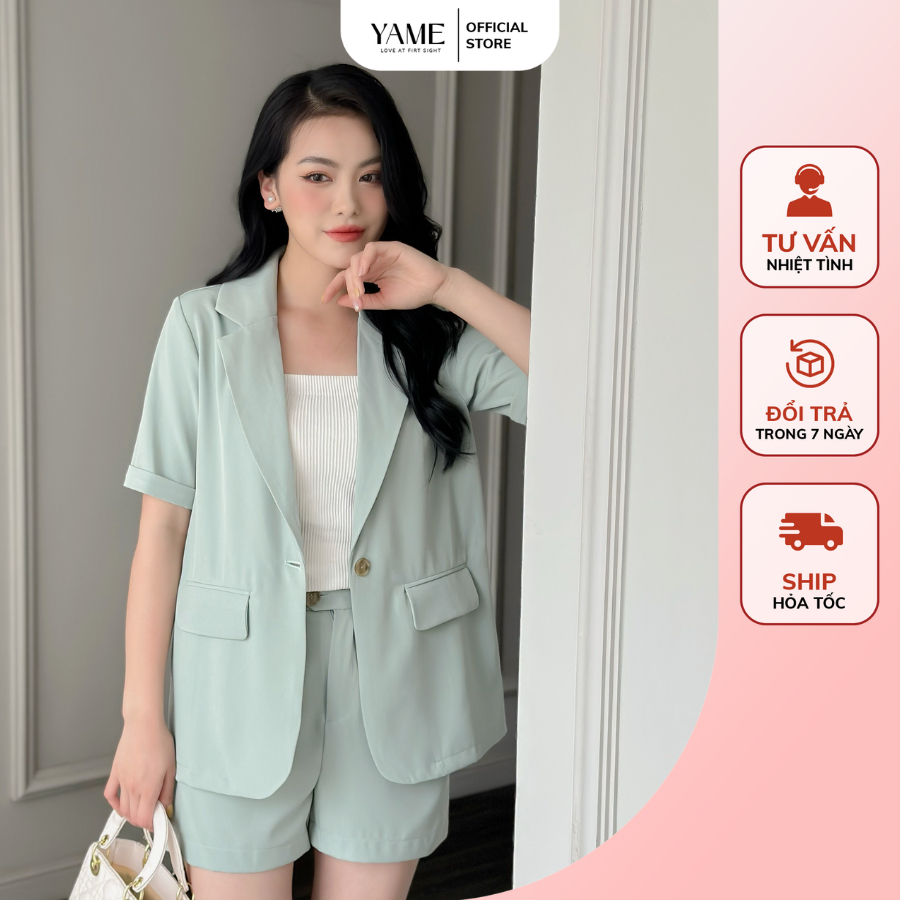 Set gồm áo blazer và quần short ngắn S284 YAME