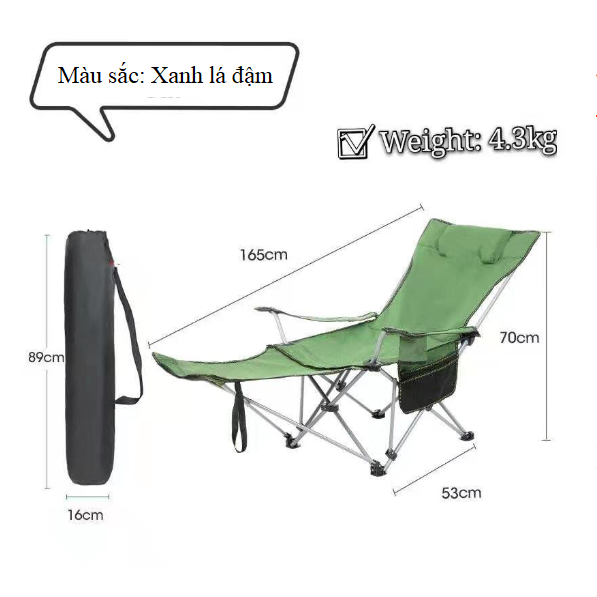 Ghế xếp thư giãn có thể gập gọn đi dã ngoại, du lịch, Ghế cắm trại gấp gọn tiện lợi