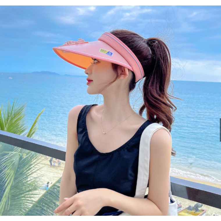 Mũ Lưỡi Trai Hở Chóp Có Cổng Sạc USB, Thời Trang Mùa Hè