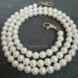 Dây quai túi hạt trai màu kem 12mm loại siêu bóng đẹp Qnshop Handmade