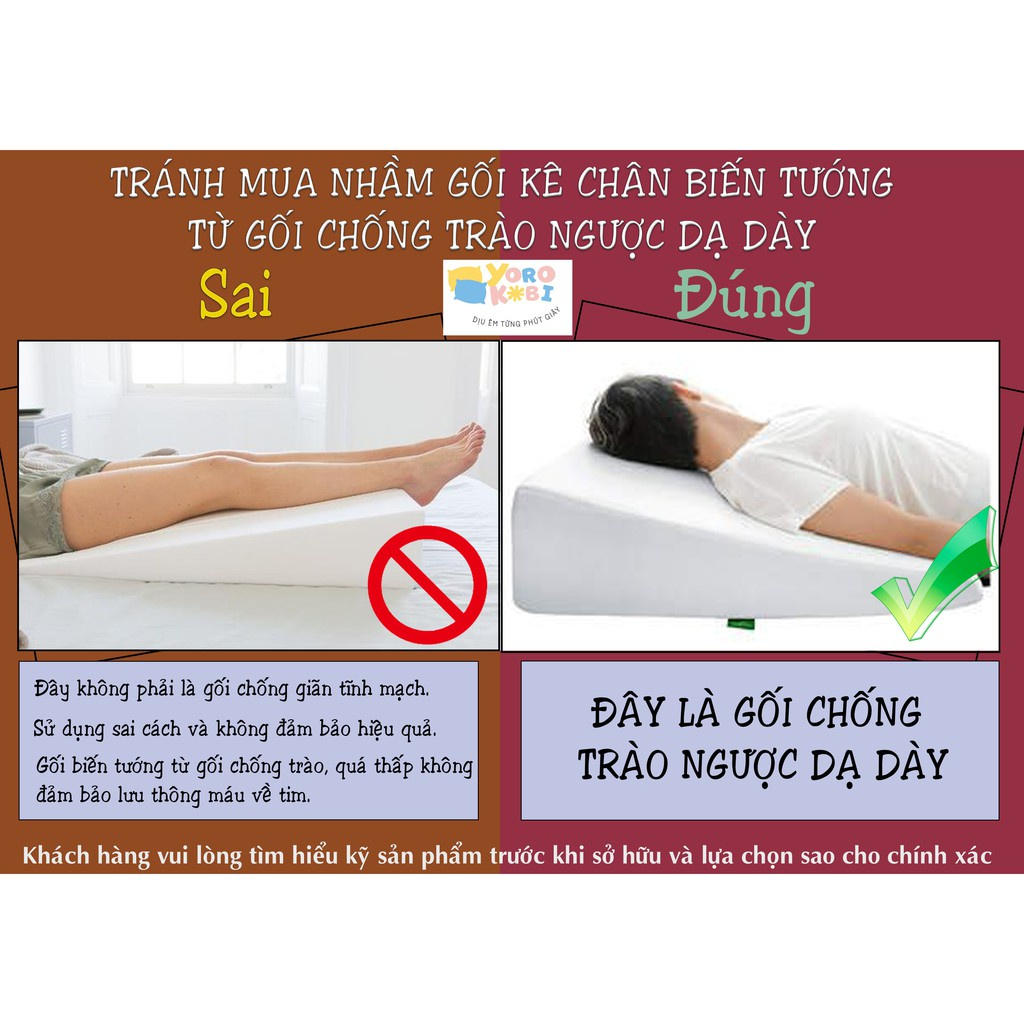 Gối Kê Chân Giãn Tĩnh Mạch Yorokobi Cao 25cm&28cm – Hỗ Trợ Lưu Thông Máu, Giảm Đau Mỏi Chân
