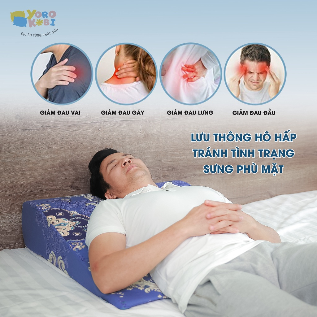 Gối Chống Trào Ngược Thiết Kế Bo Tròn Đỉnh Yorokobi – Thông Minh, Giảm Ợ Chua, Trào Ngược Dạ Dày