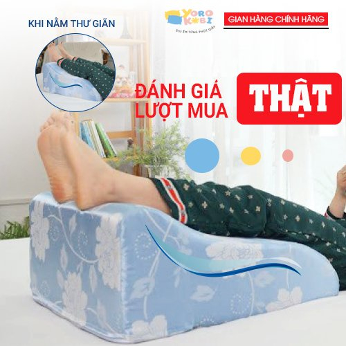 Gối Kê Chân Giãn Tĩnh Mạch Yorokobi Cao 25cm&28cm – Hỗ Trợ Lưu Thông Máu, Giảm Đau Mỏi Chân