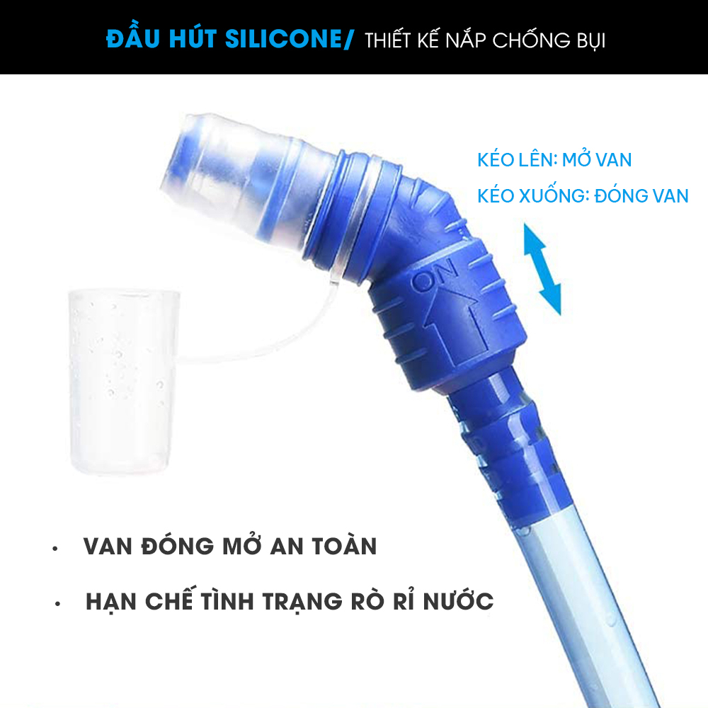 Túi nước chạy bộ, leo núi, đạp xe dung tích 2 lít, có vòi hút GoodFit GF04RA chất liệu TPU an toàn