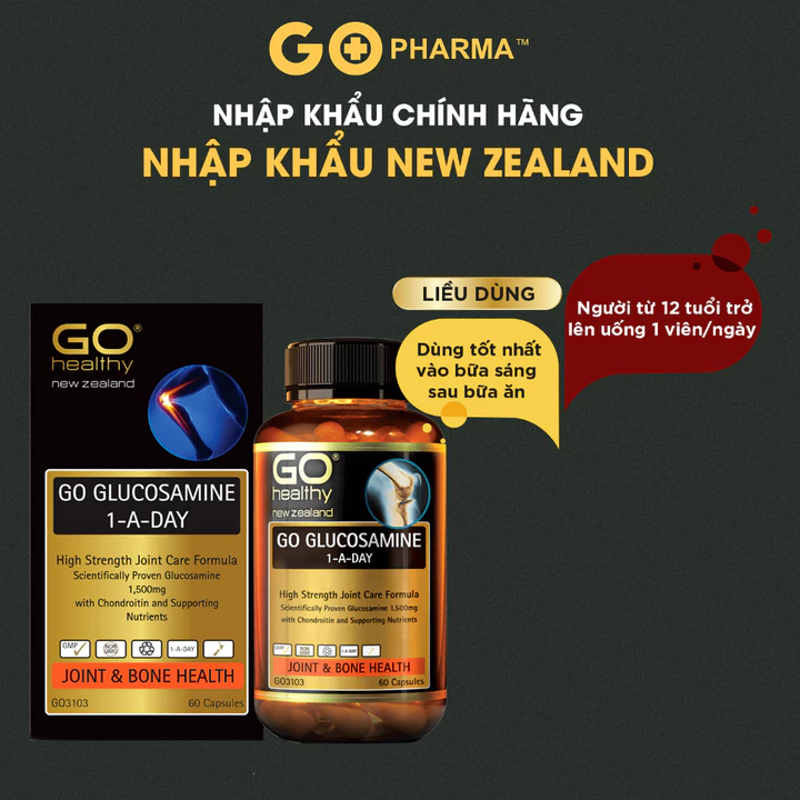 Bổ xương khớp GO Healthy GO Glucosamine hỗ trợ viêm khớp, giúp xương sụn khớp chắc khỏe GO Glucosamin 30v & 60v – 6
