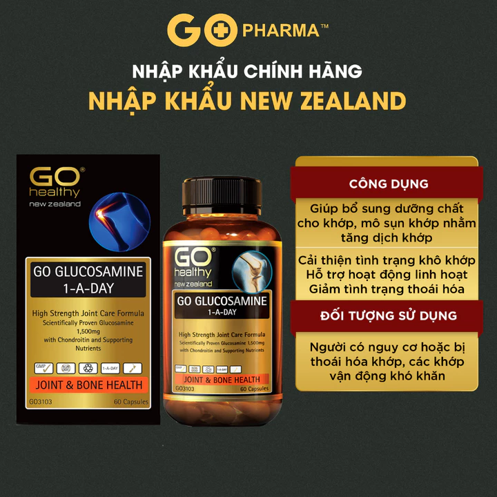 Bổ xương khớp GO Healthy GO Glucosamine hỗ trợ viêm khớp, giúp xương sụn khớp chắc khỏe GO Glucosamin 30v & 60v – 5
