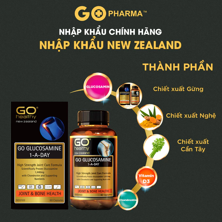 Bổ xương khớp GO Healthy GO Glucosamine hỗ trợ viêm khớp, giúp xương sụn khớp chắc khỏe GO Glucosamin 30v & 60v – 4