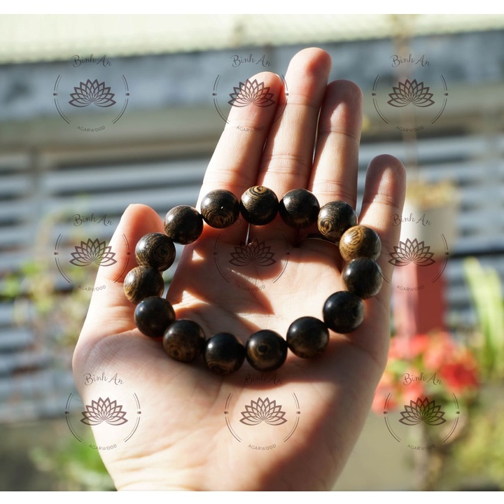 [Giao nhanh]Vòng Tay Trầm Hương Tròn Đơn Sánh Chìm Nước 18mm- May mắn-Tài lộc-Trầm Hương Tự Nhiên - Trầm Hương Bình An.