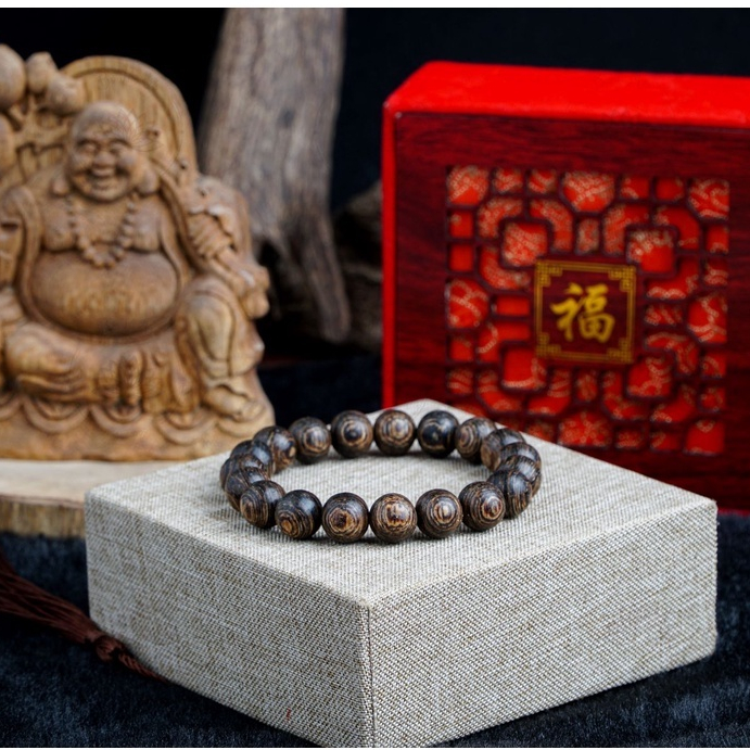 1 combo trầm xông đốt được tặng khi mua Vòng tay trầm hương tròn đơn 12 ly sánh chìm cao cấp tự nhiên nam nữ
