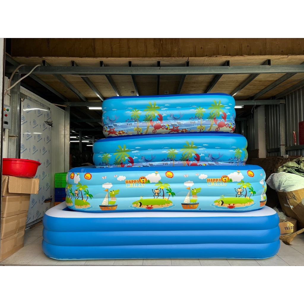 Bể bơi cho bé KAW, 3 Tầng, Dày Dặn, Bền Đẹp, Chống Trượt Nhiều Kích Thước Giao Siêu Tốc