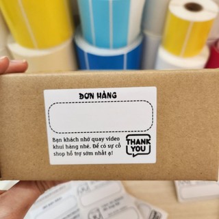 Tem dán mã đơn hàng có sẵn keo, Set 50tem kích thước 7x5cm