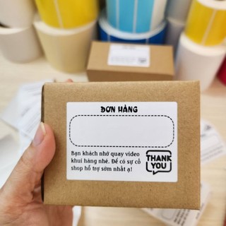 Tem dán mã đơn hàng có sẵn keo, Set 50tem kích thước 7x5cm