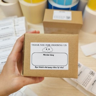 Tem dán mã đơn hàng có sẵn keo, Set 50tem kích thước 7x5cm