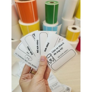 Tem dán mã đơn hàng có sẵn keo, Set 50tem kích thước 7x5cm