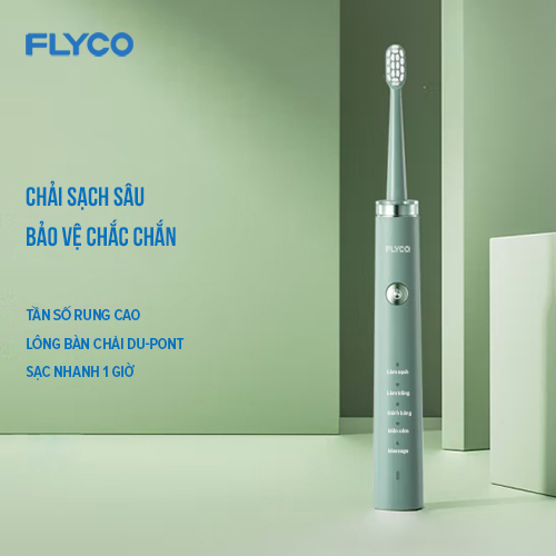 Ảnh Bàn Chải Sóng Âm Điện Flyco FT1701VN Kháng Nước 5 Chế Độ Làm Sạch Chuẩn Nha Khoa - Hàng Chính Hãng 2