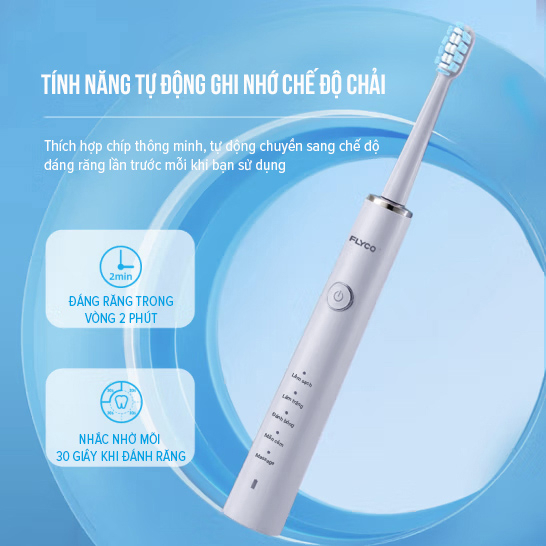 Ảnh Bàn Chải Sóng Âm Điện Flyco FT7108VN Kháng Nước 5 Chế Độ Làm Sạch Chuẩn Nha Khoa - Hàng Chính Hãng 2