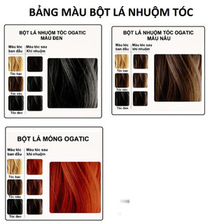 3 Hộp Thuốc Nhuộm Tóc Phủ Bạc Màu Nâu 50g, Làm Từ  Bột Lá Móng, Lá Chàm Giúp Nên Màu Tự Nhiên