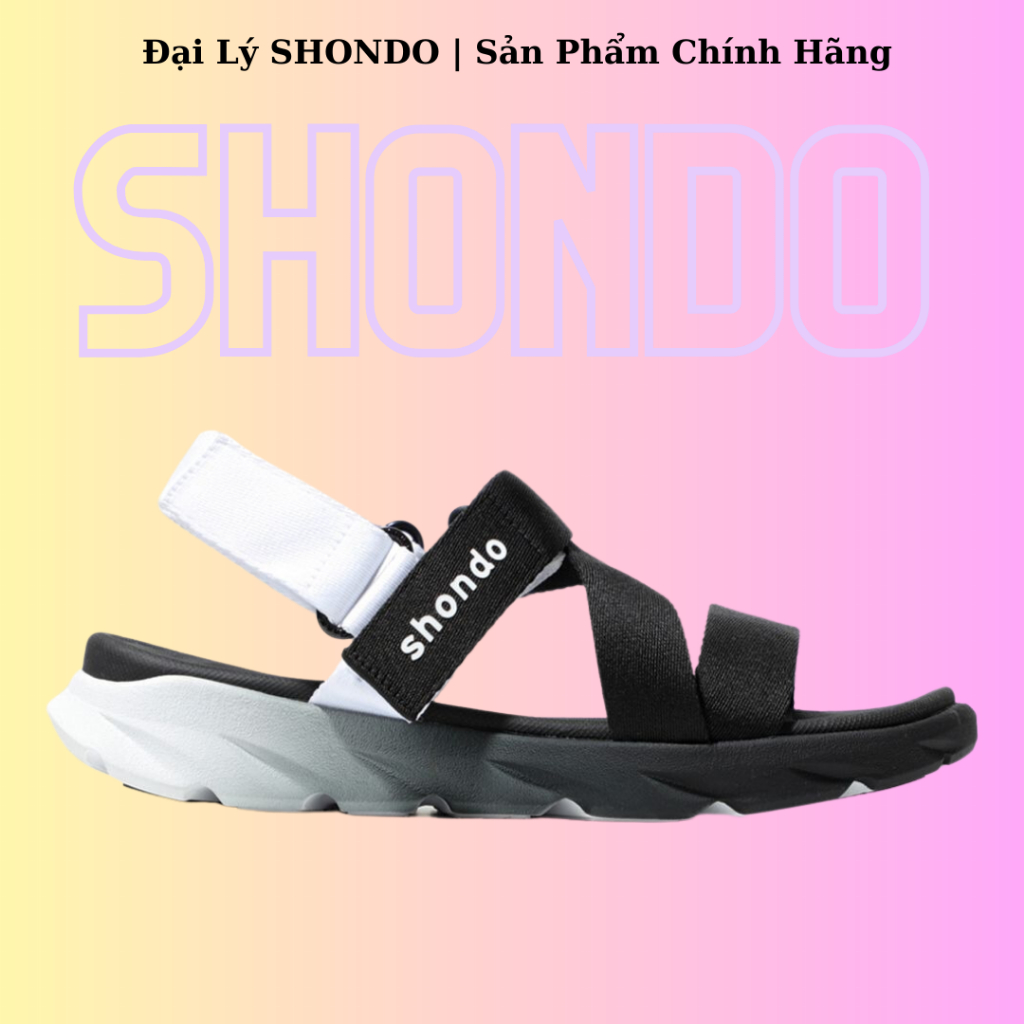 Ảnh Giày Sandals Shondo F6 Sport ombre đế 2 màu đen trắng F6S0110 1