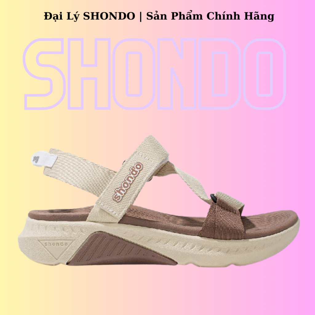 Ảnh Giày Sandals Nam Nữ Shondo F7 Racing Be Phối Nâu F7R2595 1